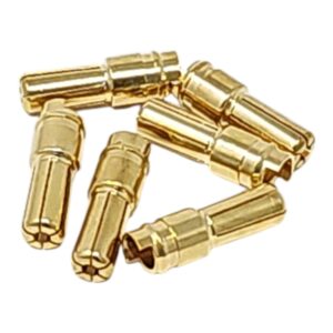iCharger 5mm Male Bullet Connectors – High-Amp Gold Plated (6-Pack)